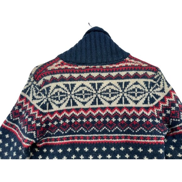 Vintage L.O.G.G. Womens Nordic Patterned Wool Blend Sweater Medium Blue - Picture 14 of 14